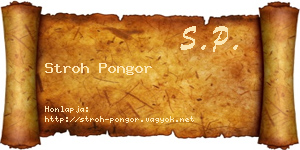 Stroh Pongor névjegykártya